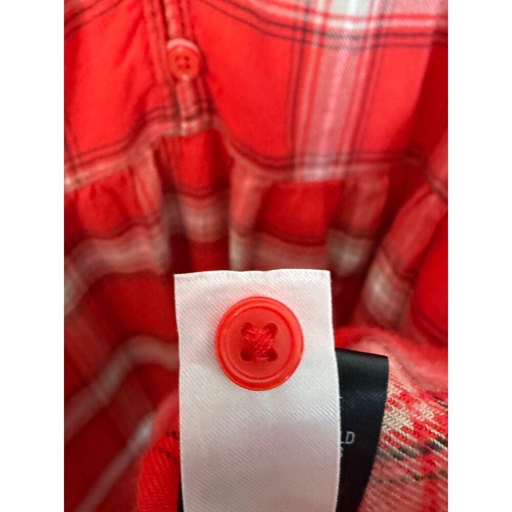 Torrid womens blouse flannel peplum ruffle plaid quarter button grunge plus size - Picture 8 of 11